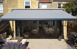 external residential awning on a brick built house